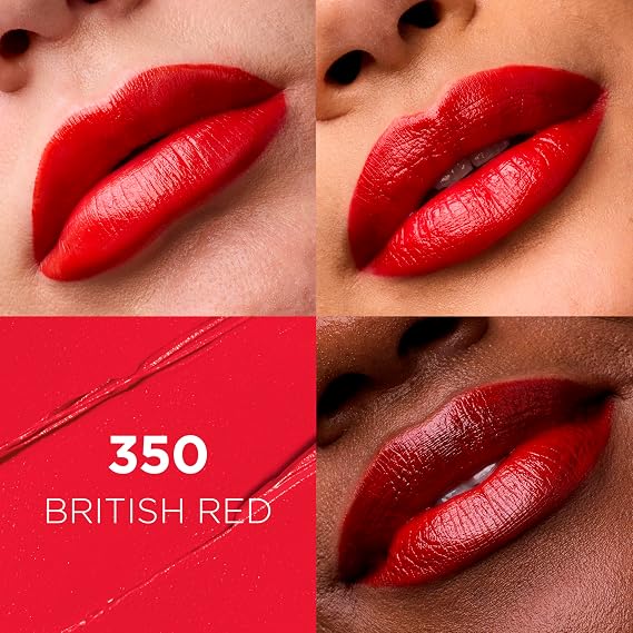 L'Oreal Paris Colour Riche Original Creamy, Hydrating Satin Lipstick with Argan Oil and Vitamin E, British Red , 1 Count