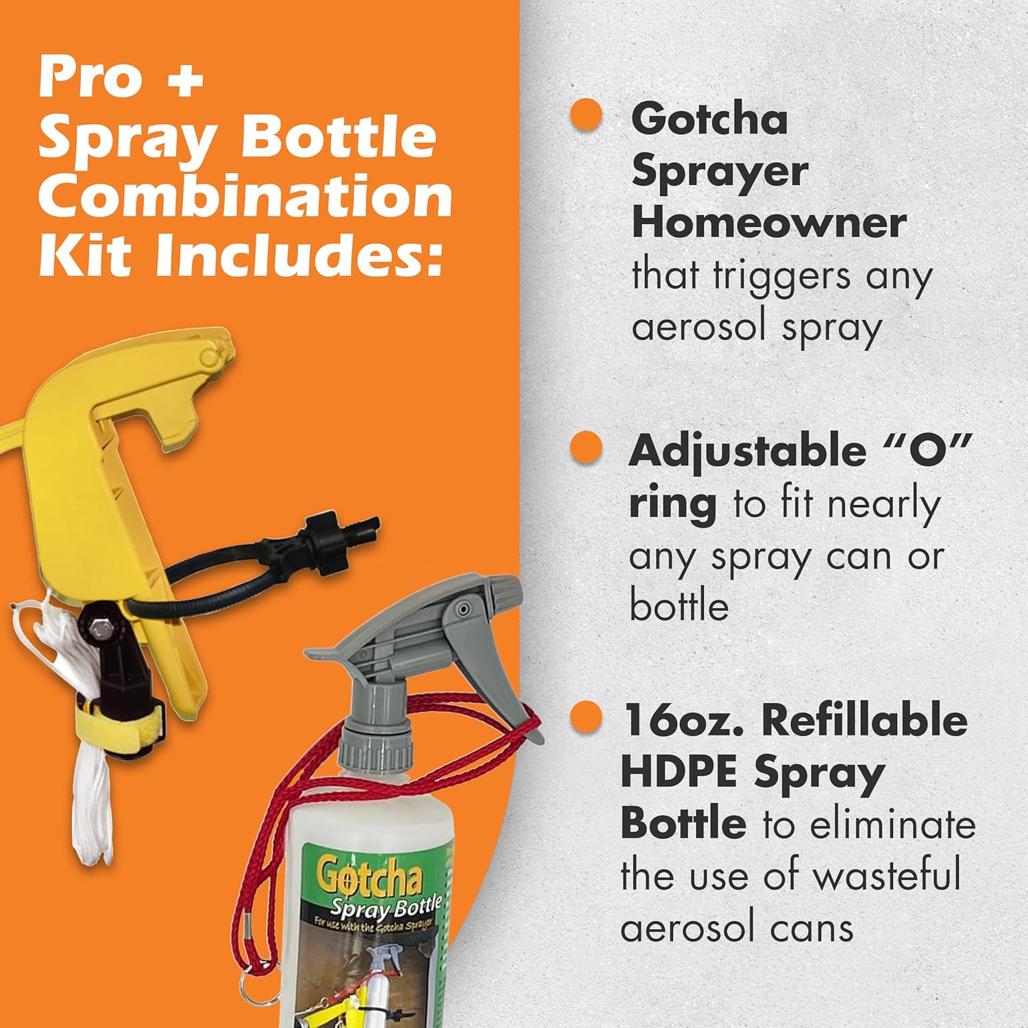 Pro Combination Kit - Includes a 16oz. Reusable, Multi-Purpose, Eco-Friendly Spray Bottle - USA-Made Pest Control & Cleaning Kit to Easily Spray Hard-to-Reach Areas
