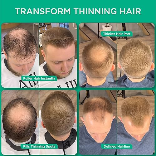 Miniatura 2 de THICK FIBER Fibras capilares para cabello fino y puntos calvos (marrón oscuro, paquete de 2)  Botella de 0.88 oz  Oculta la pérdida de cabello en