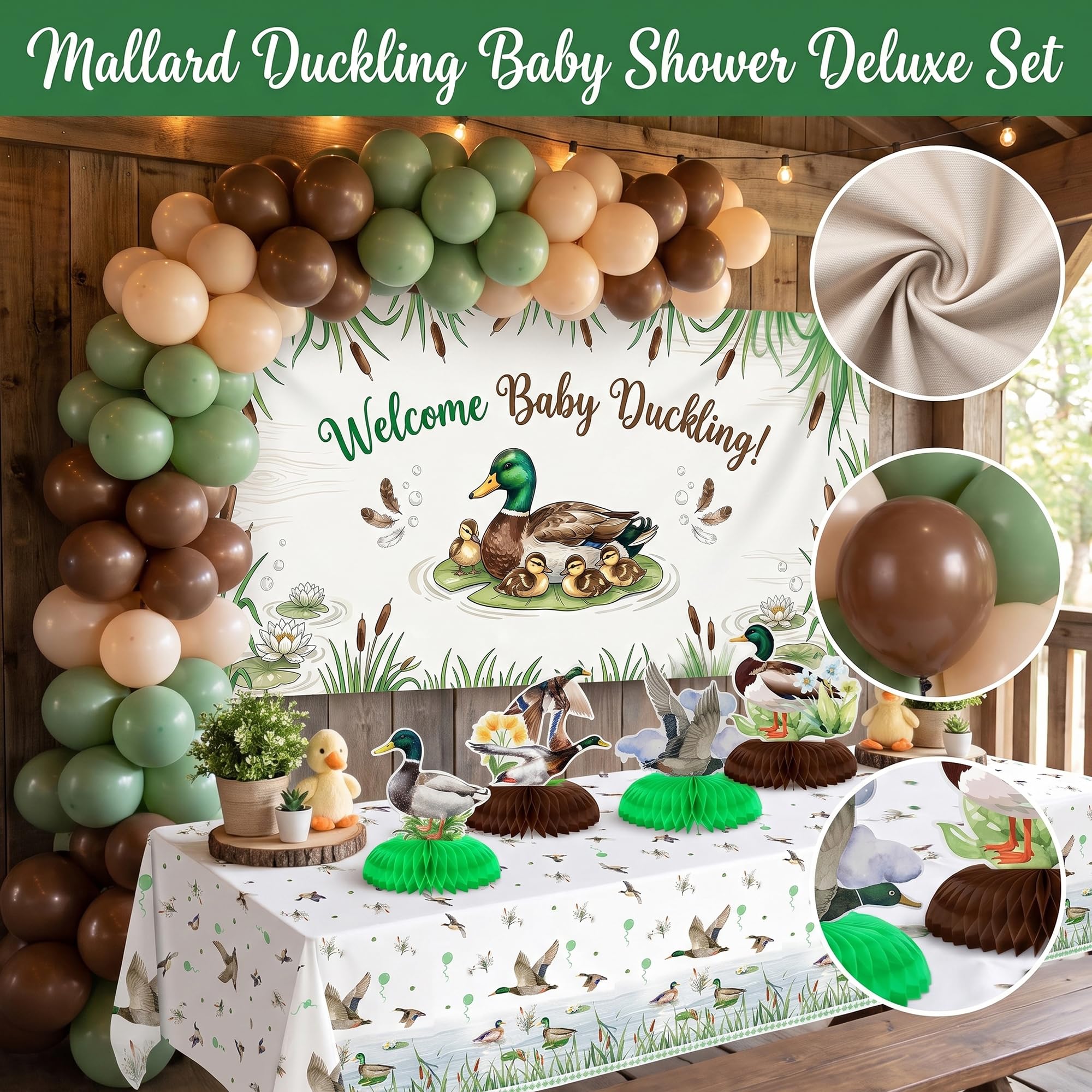 Mallard Duck - Kit di decorazioni per baby shower, per feste di genere neutro