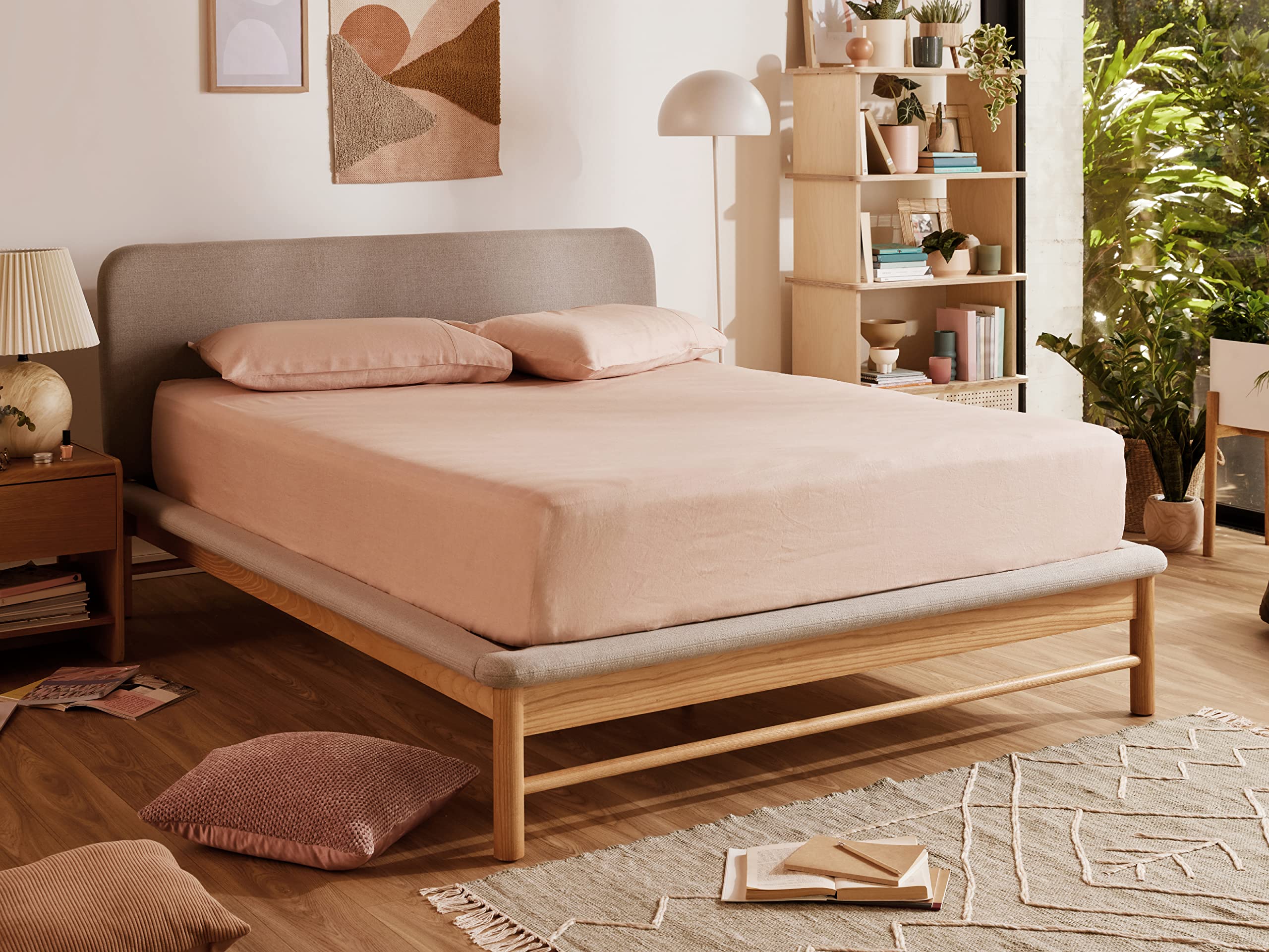 未使用 コアラベッドリネン・ナチュレール ボックスシーツ セミダブル ピンク 未使用 コアラベッドリネン・ナチュレール ボックスシーツ セミダブル