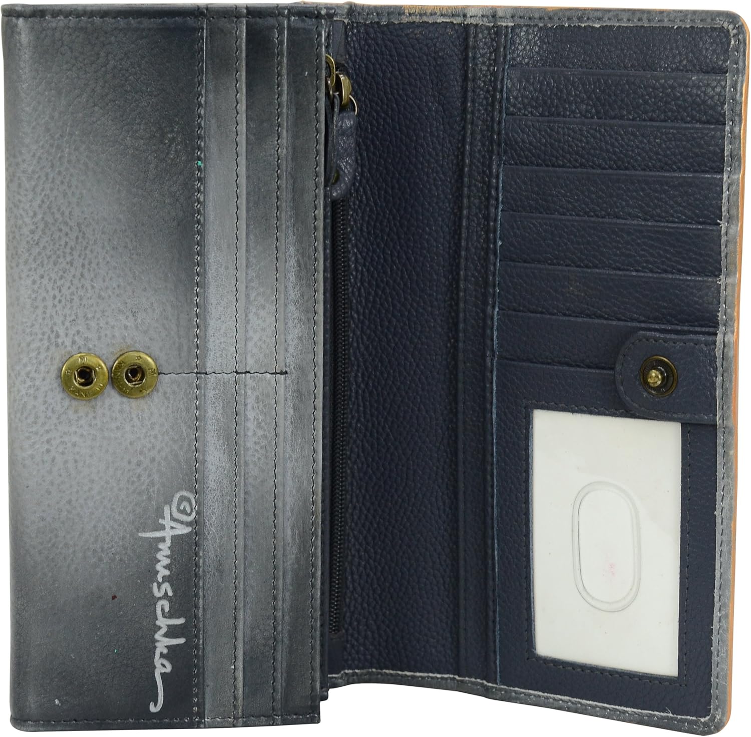 Anuschka Women’s Hand-Painted Genuine Leather RFID Blocking Accordion Flap Wallet