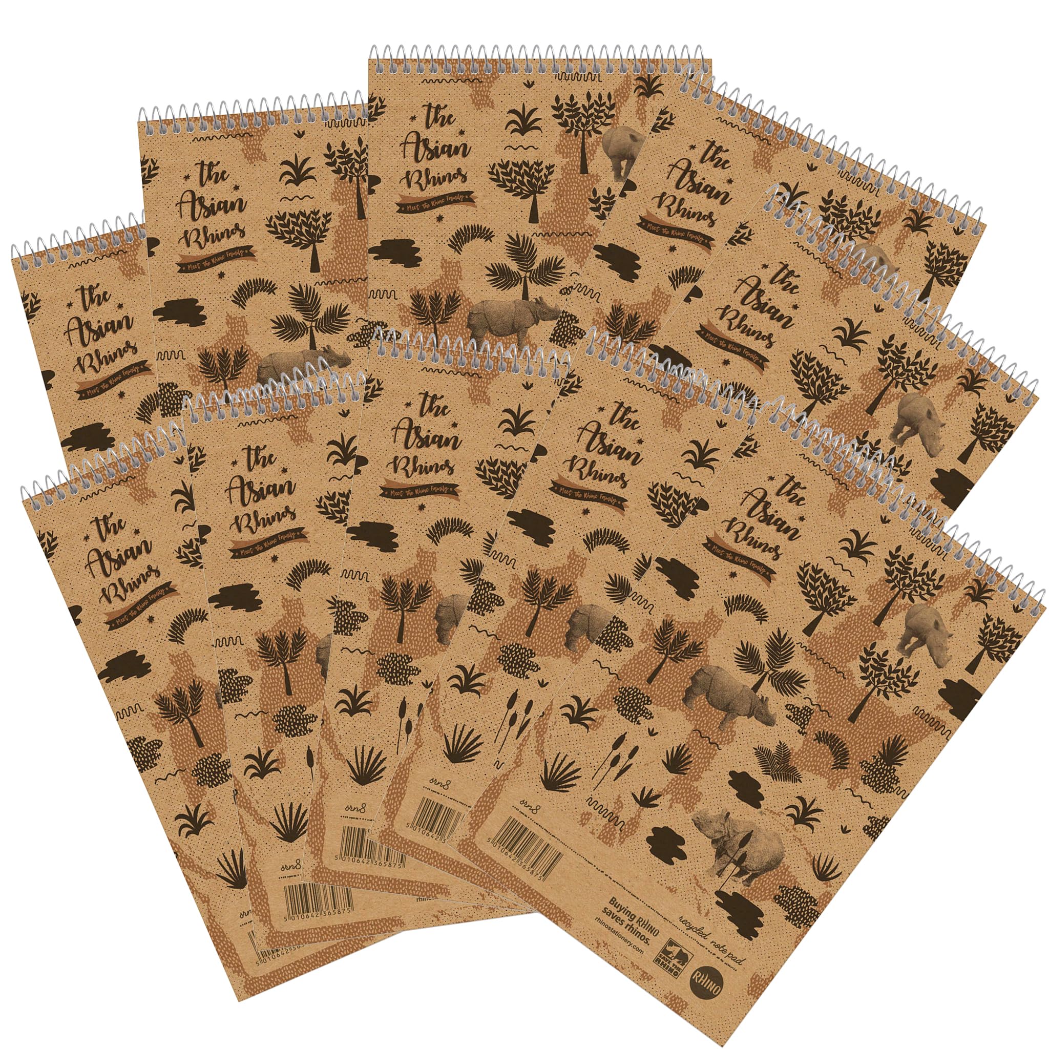 Rhino Recycled Shorthand Notebook, 160-Page / 8mm Lined Notepad, 10-Pack, Reporters Spiral Notebook, Wirebound Writing Pad — image 1
