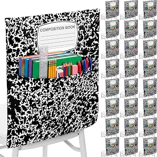 Zeyune 24 Pack Composition Book Chair Pocket for Classroom