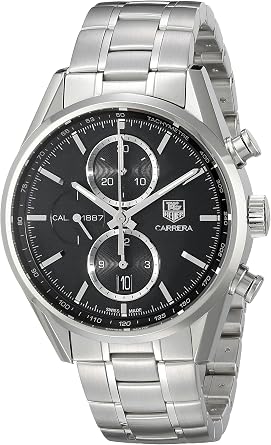 TAG Heuer Mens CAR2110.BA0724 Carrera Analog Display Swiss Automatic Silver-Tone Watch