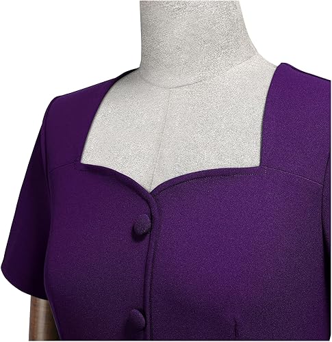 Vista 4 de AISIZE Vestido de cóctel cuadrado vintage de los años 40 para mujer