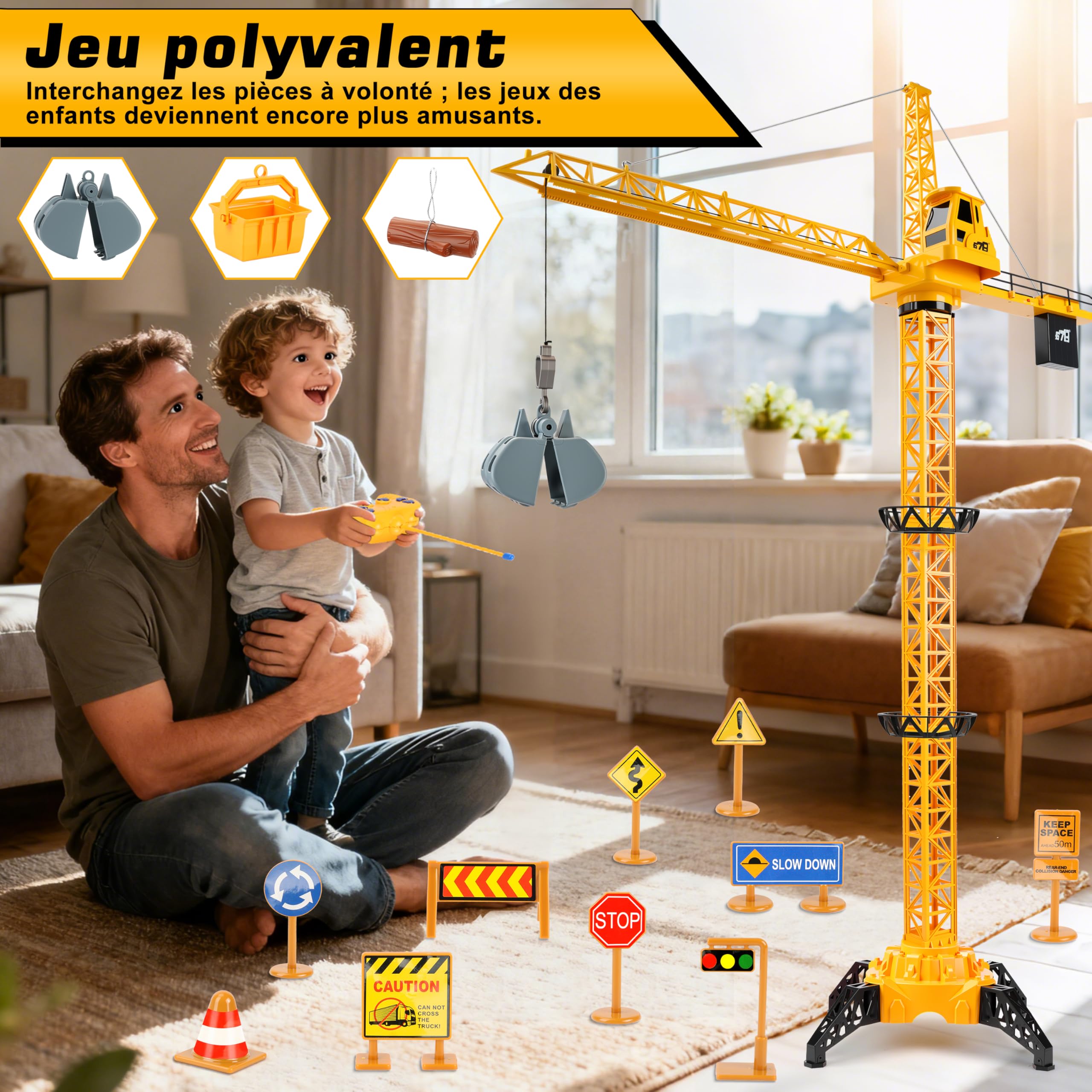 JONRRYIN 2.4GHz Grue Telecommandée RC Grue Enfant