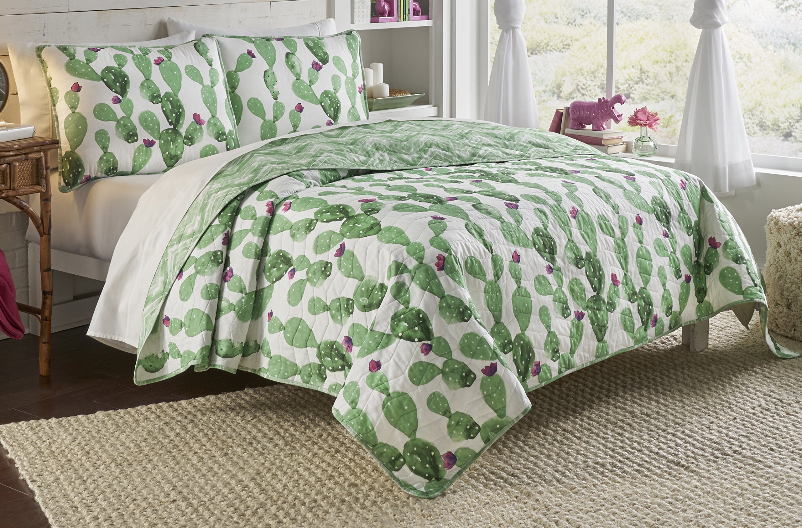 Vue Otto Reversible Quilt Set, Full/Queen, White
