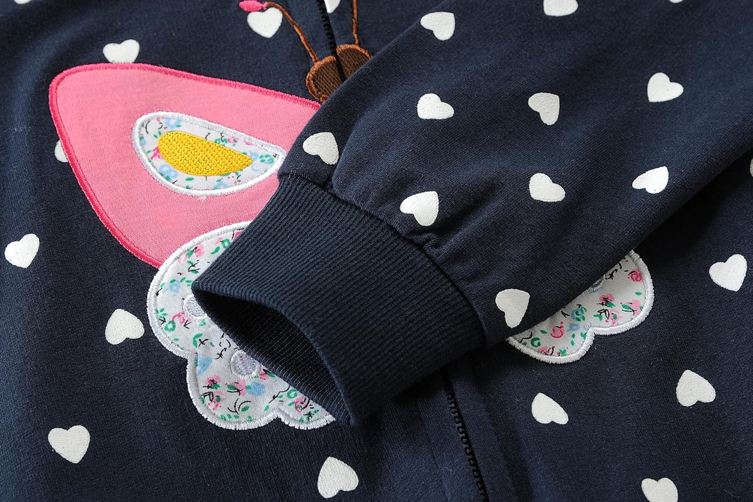 DDSOL Toddler Girl Zip Up Hoodie Dinosaur Jacket Hooded Heart Sweatshirt Fall Winter Kid Long Sleeve Shirt Pullover Top - Image 6