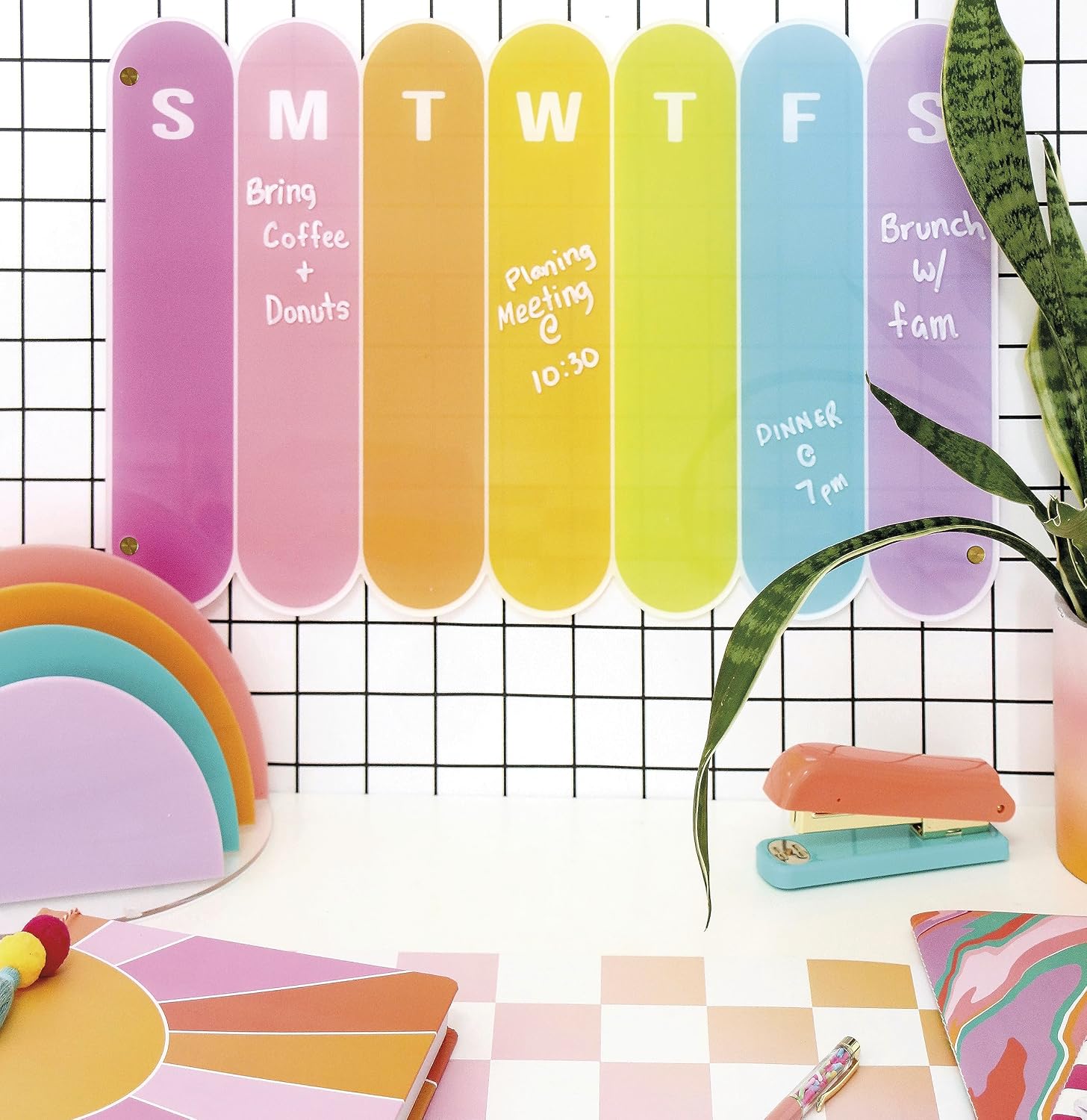 C. R. Gibson AWMB-25360 Kailo Chic Acrylic Dry Erase Wall Memo Board, 18.5" W x 12" H, Multicolor