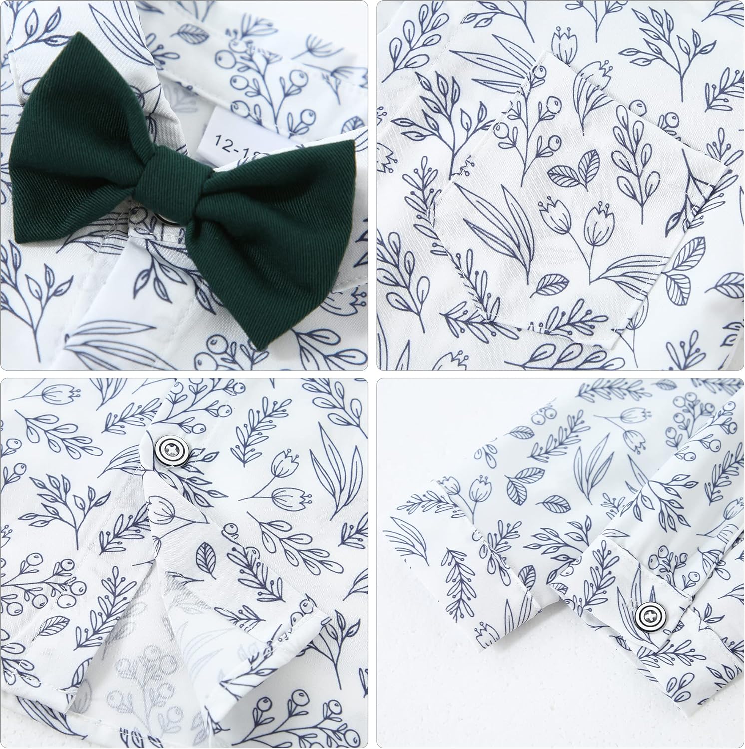 YALLET Boy Clothes Suits, Formal Dress Shirt with Bowtie+Vest+Suspender Pants Big Kid Gentleman Wedding Outfits 6-10 Years - Image 7