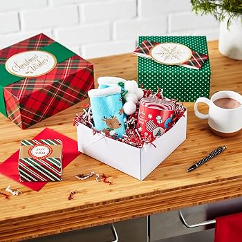 Hallmark Medium Black Gift Boxes With Wrap Bands - 3 Pack, 8"x8"x4"