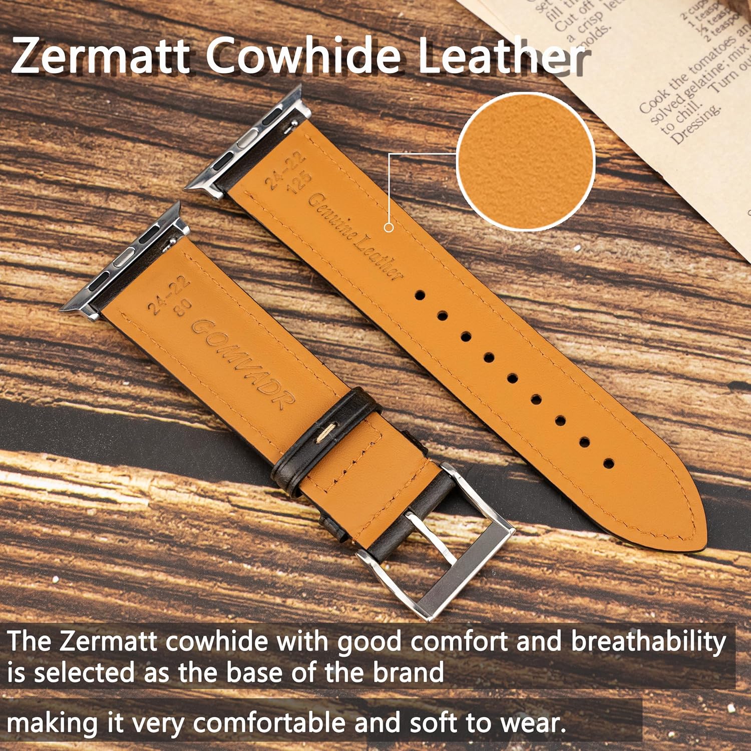 Vintage Leather Bands Compatible with Women's Apple Watch Band 38mm 40mm 41mm, Oil Wax Leather Strap for iWatch Series 9 8 7 6 5 4 3 2 1 SE 3/2/1 (Black/Silver Buckle/Contrast Stitch)