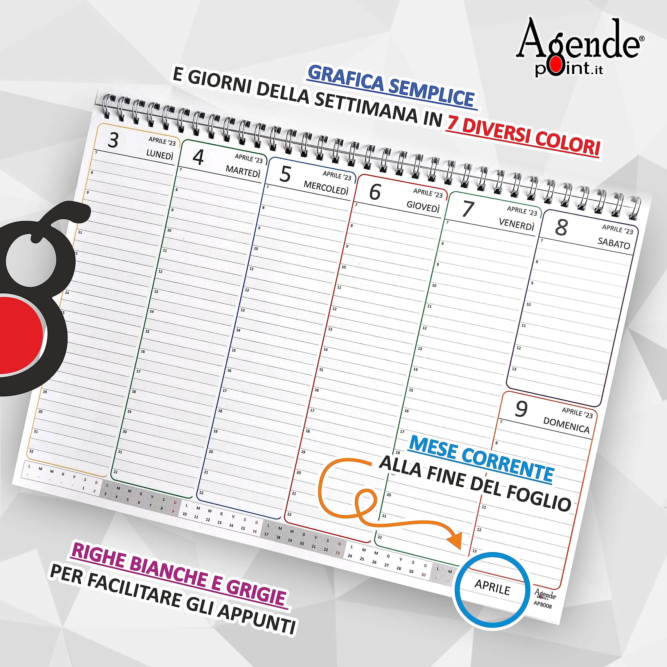 Agenda Semanal Con Espiral The Coloring Planner 15 X 21 Mooving