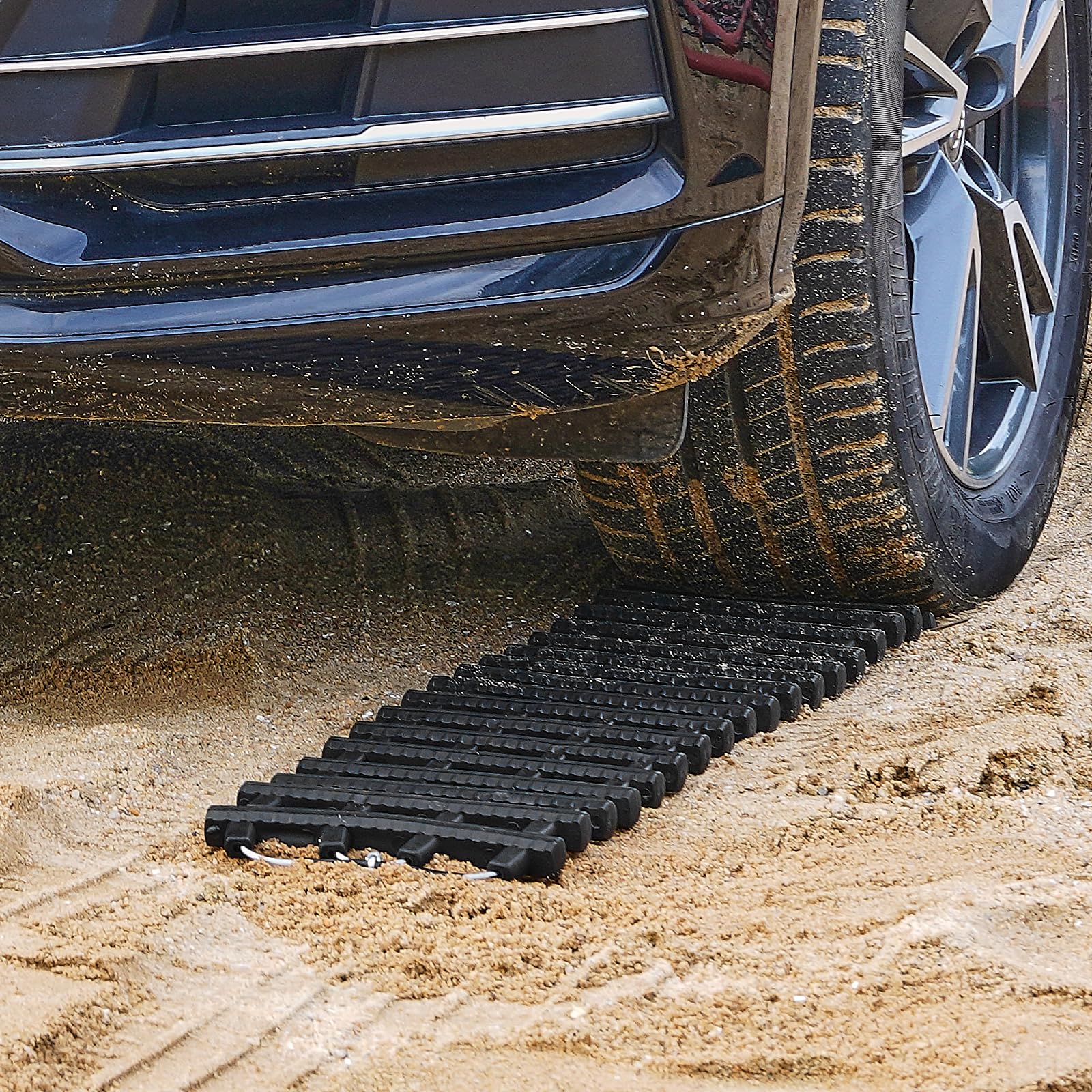 VEVOR Deski trakcyjne 7 TON z materiałem TPR, deski naprawcze do pojazdów terenowych, samochodów, pickupów, SUV-ów, kamperów, par mat trakcyjnych na śniegu, piasku, błocie i luźnym terenie, torby do