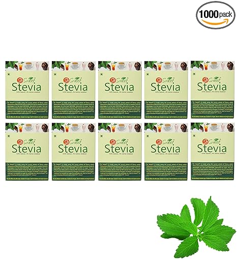 So Sweet Stevia Sugar Free Natural Zero Calorie Sweetener 50 Sachets (Pack of 10)