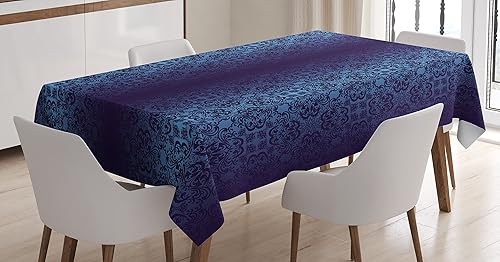 Lunarable Mantel barroco de inspiración victoriana de damasco clásico estilo rococó, estilo rococó, mantel rectangular para decoración de comedor y