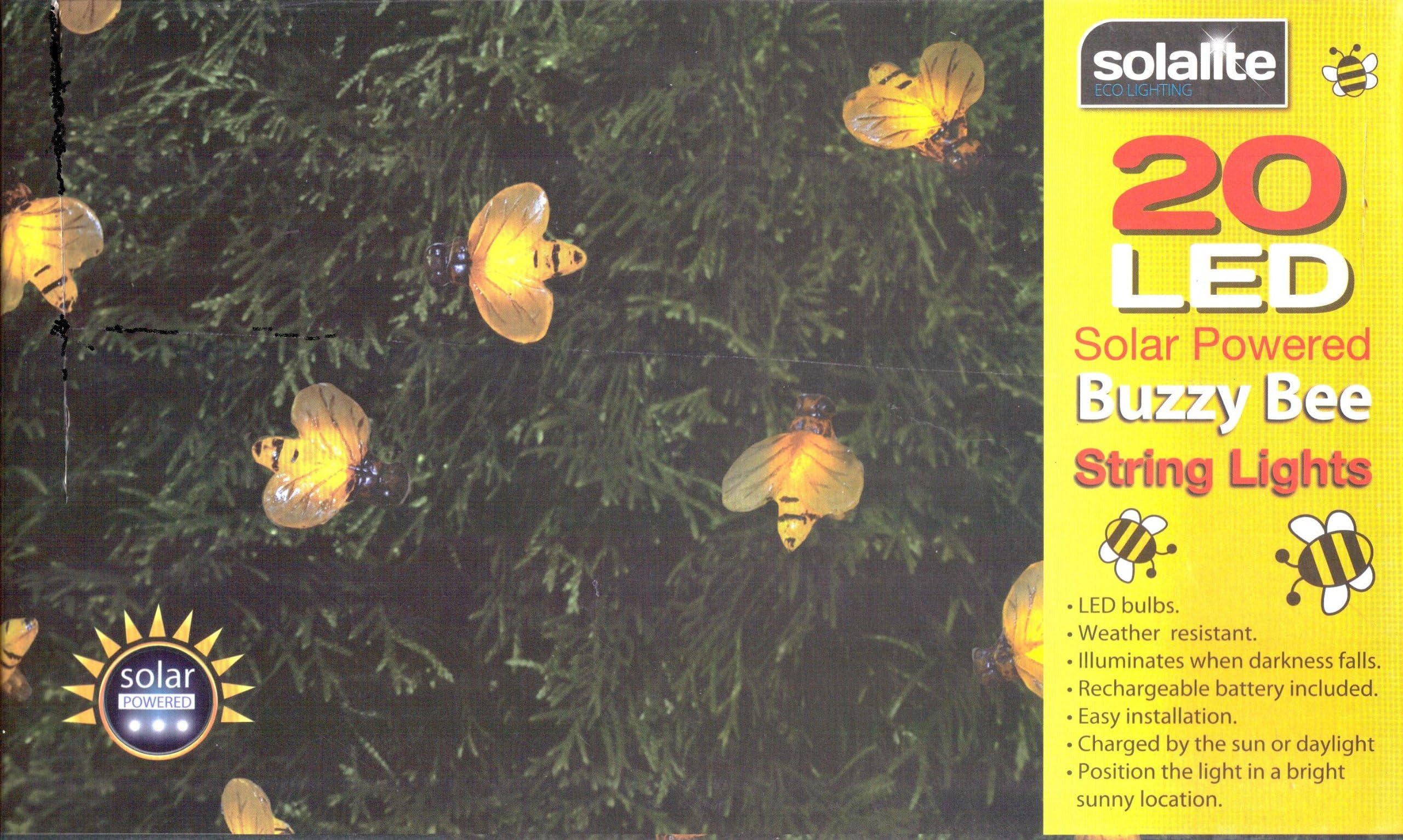 20 Solar Powered LED BUMBLE BEES With Directional Solar Panel