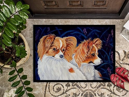 Miniatura 3 de Caroline's Treasures 7241MAT Papillon - Felpudo de 18 x 27 pulgadas, para interiores y exteriores, para entrada, antideslizante, lavable, de pelo