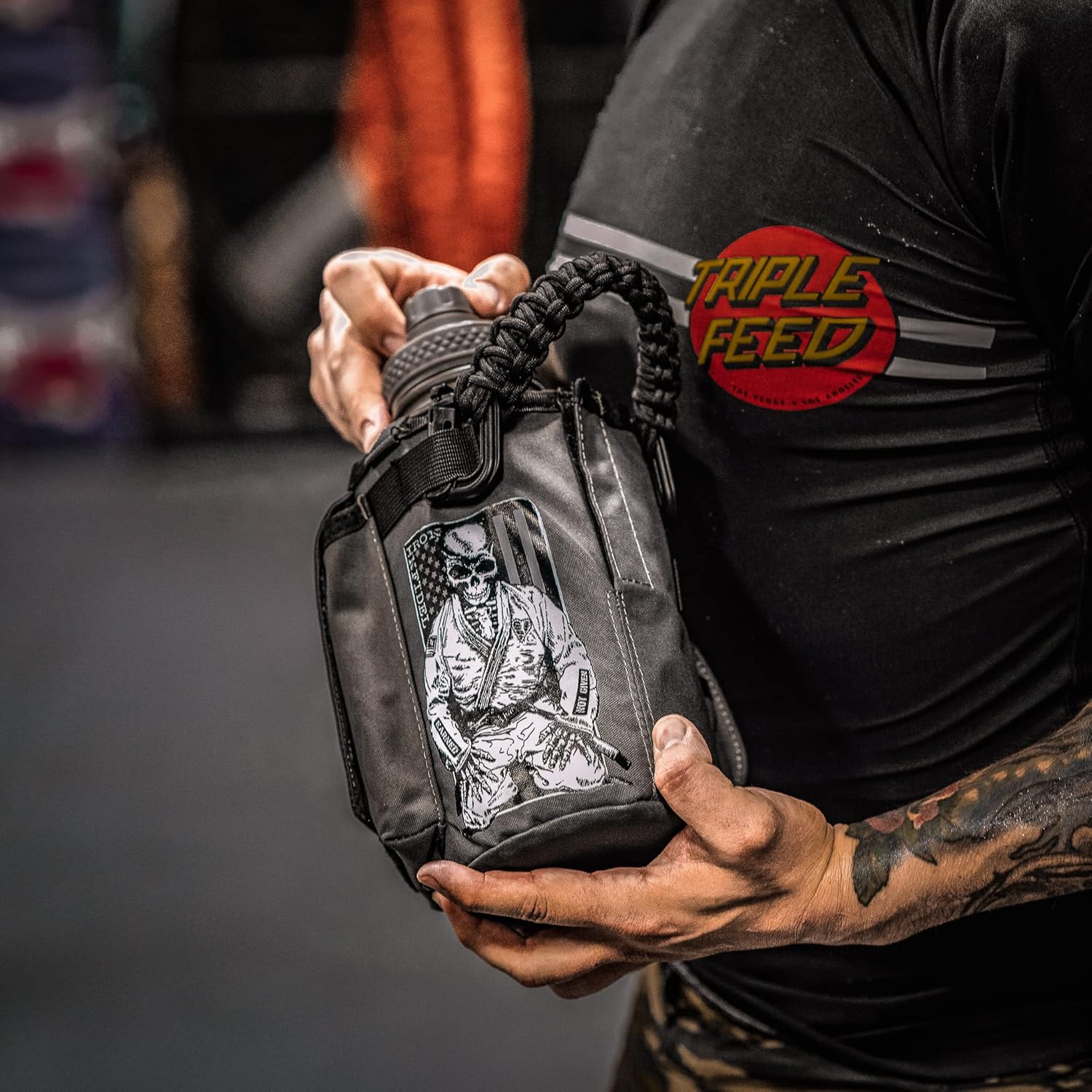 Iron Infidel Battle Bottle - Half Gallon Water Bottle Insulated, 64 oz Stainless Steel Water Jug with Handle - Gym Water Bottle for Men with Rugged Sleeve for Storage (Earned, Not Given 2 Liter) - Image 4