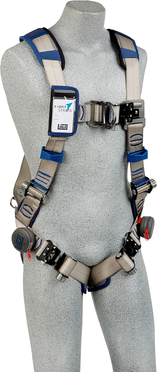 3M DBI-Sala Exofit STRATA Vest-Style Climbing Harness 1112486, Grey, Blue, Medium, 1 Ea