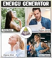 Vista 7 de Cristales de protección de Yaxaita de pirámide de orgón de 2.165 in, suministros de reiki, pirámide de organito para buena suerte, regalo