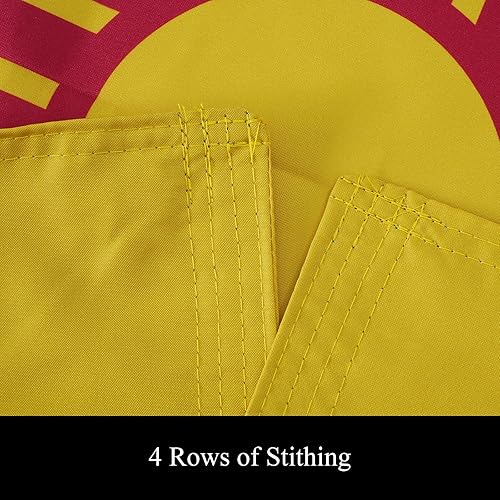 Miniatura 4 de Bandera del estado de Nuevo México, 3 x 5 pies, doble cara, 3 capas, poliéster, NM, banderas de Nuevo México con 2 ojales de latón