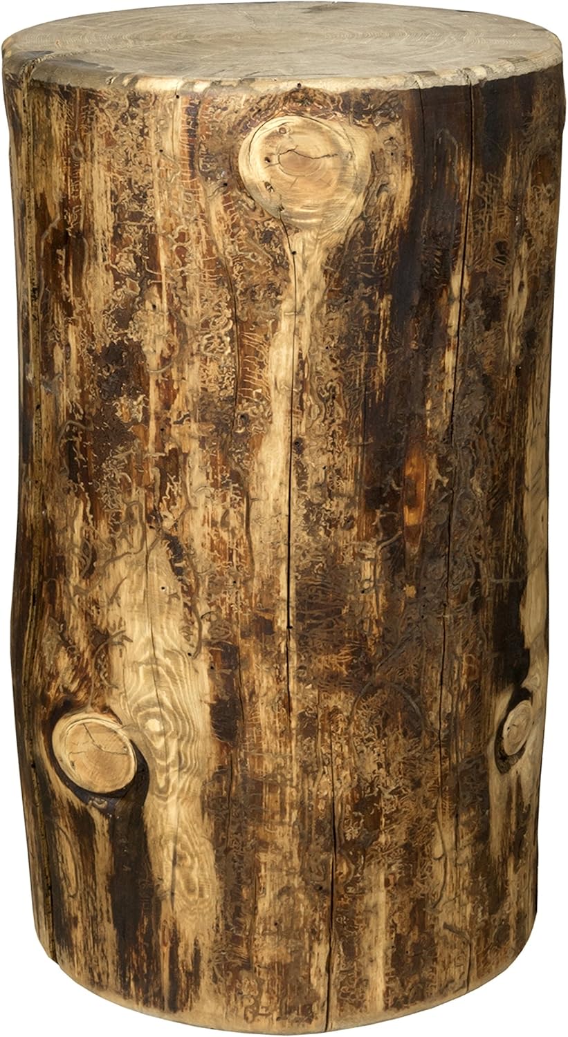 Montana Woodworks Glacier Country Collection Stump Table Chair, 25 Inch, Exterior Stain Finish