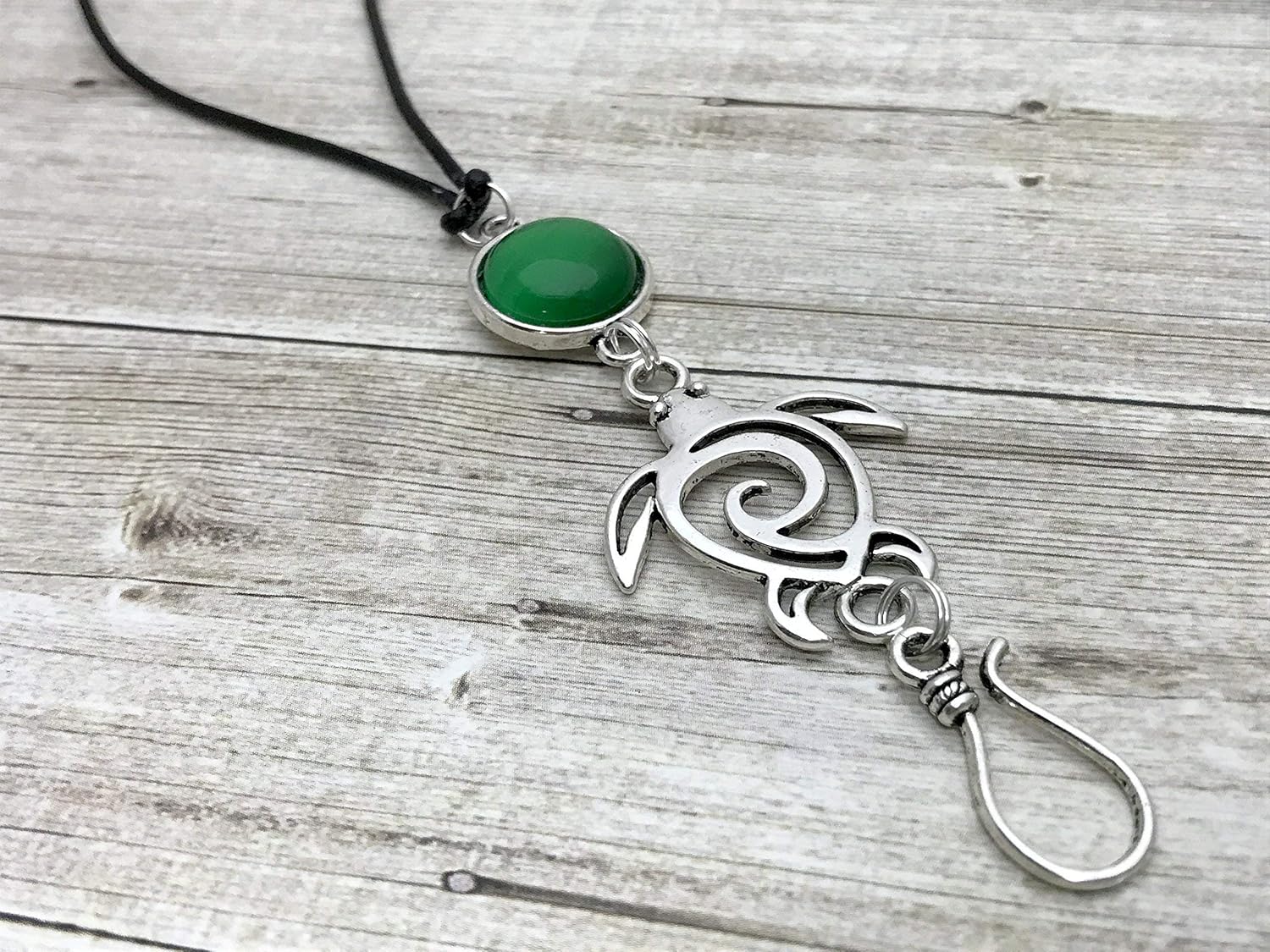 Adjustable Sea Turtle Portuguese Knitting Necklace with Hook