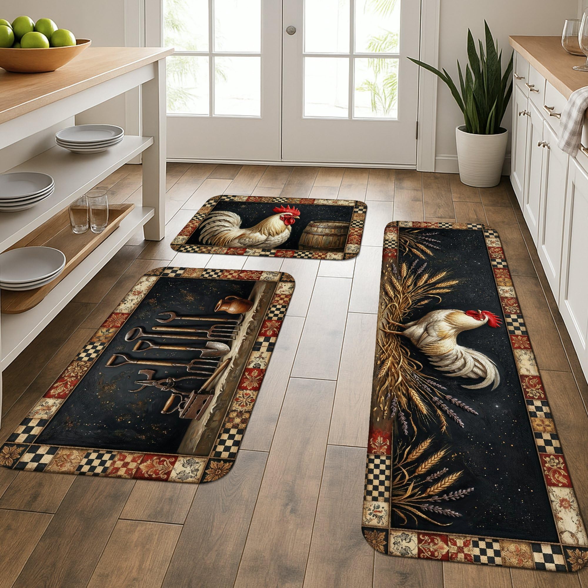 Alfombrillas de cocina acolchadas para aliviar tus piernas, pack de 3 piezas lavables