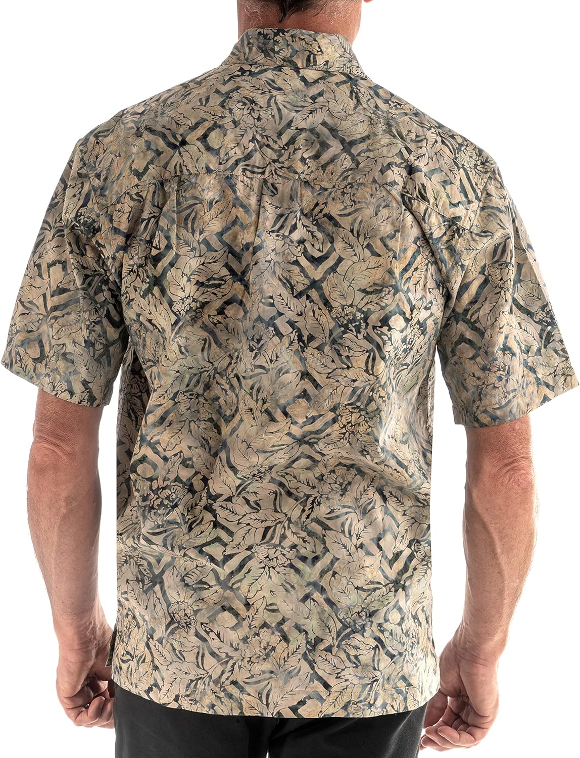 Johari West Jungle Sand Cotton Hawaiian Batik Shirt - Image 3