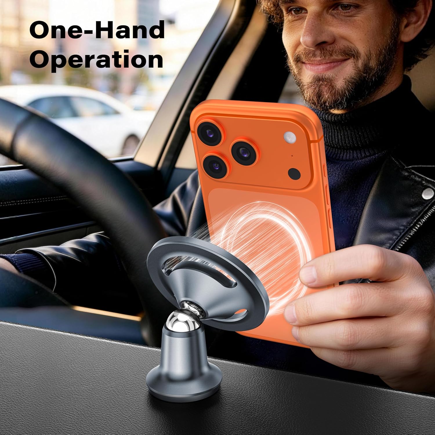 APPS2Car for MagSafe Car Mount - [All Metal] Magnetic Phone Holder for Car Dashboard, Strong Magnet Car Cell Phone Holder Dash Mount, Compatible with iPhone 17 Pro Max Air 16 15 14 13 12