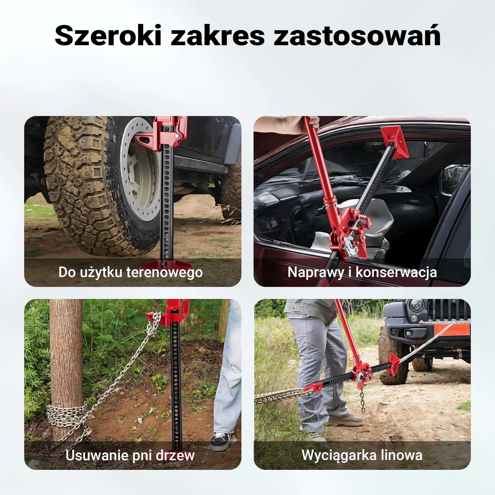 Wiltec Podnośnik farmerski 48" do 3000 kg udżwigu i maks. 105 cm wysokości podnoszenia, podnośnik terenowy do samochodów