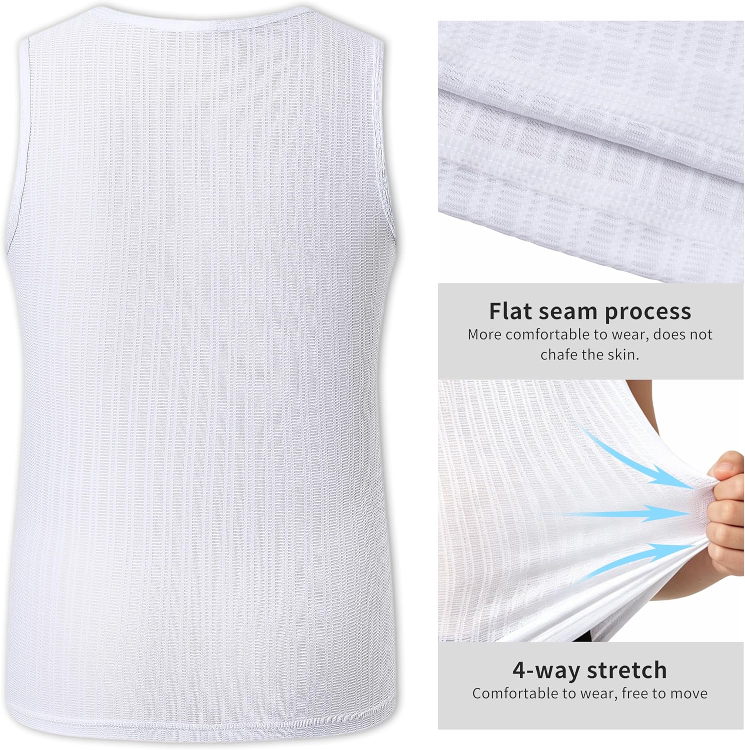 Boys Sleeveless Compression Tank Tops, 3-Pack Quick Dry Athletic Undershirts for Basketball Football Cycling