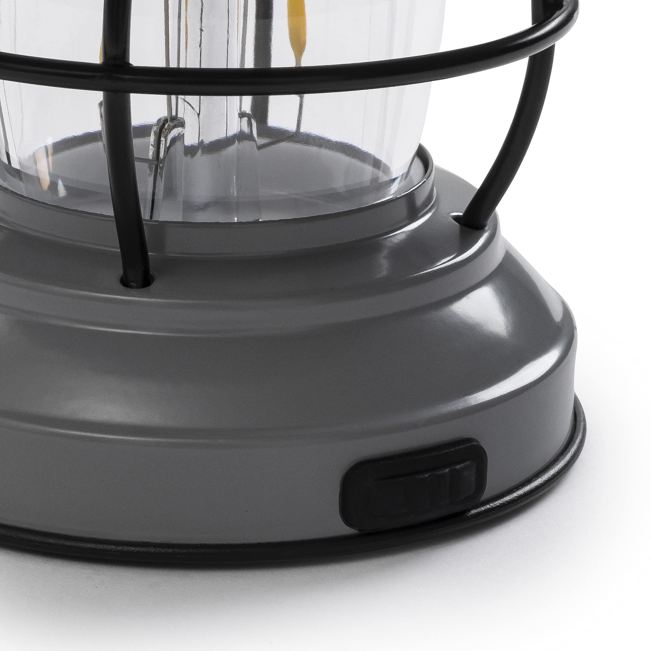 Barebones Edison Mini Lanterna - Lanterna da campeggio vintage regolabile, luce LED USB, lanterna per esterni (grigio ardesia)