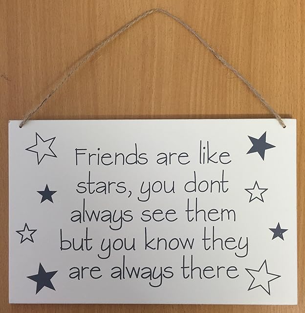 Anker International Friends Stars Wooden Plaque, Wood, Cream, 20 x 10 x 5 cm