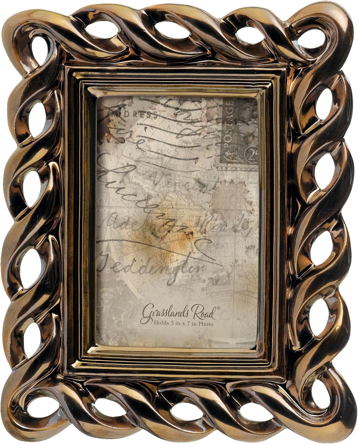 Grasslands Road Bronze Die Cut Twist Photo Frame, 5 by 7