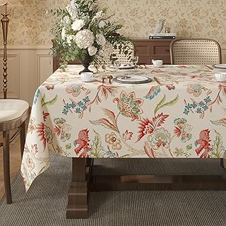 Rectangle Table Cloth,100% Waterproof Tablecloth Oil Proof Spill Proof Vinyl Table Cloth, Wipe Clean Plastic Table Cover for Dining, Camping, Indoor and Outdoor 54" x 120",Songbird