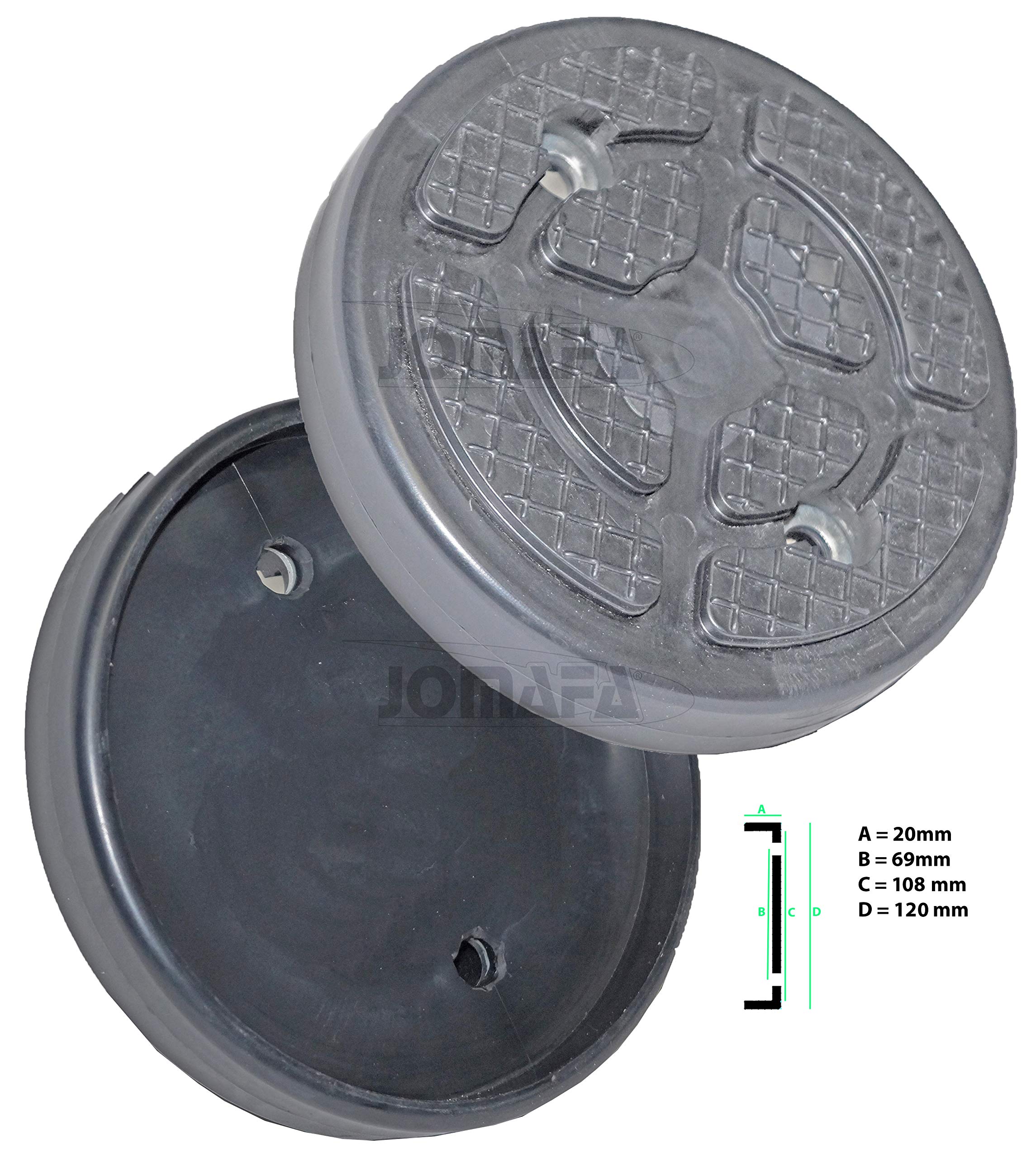 JOMAFA - JUEGO DE 4 TACOS DE GOMA PARA ELEVADOR DE COCHES CON 120mm DIAMETRO PARA ELEVADORES LAUNCH, TWIN BUSCH, RP TOOLS, PRESTIGE LIFT, RSF, ATH.