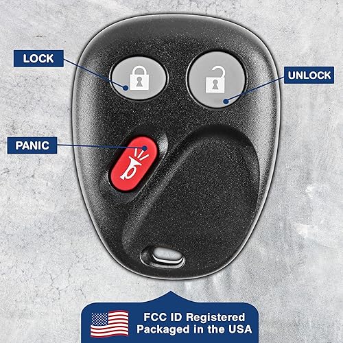 Miniatura 5 de Repuesto de llavero a control remoto de 3 botones KeylessOption, para acceso al auto sin llave, Negro