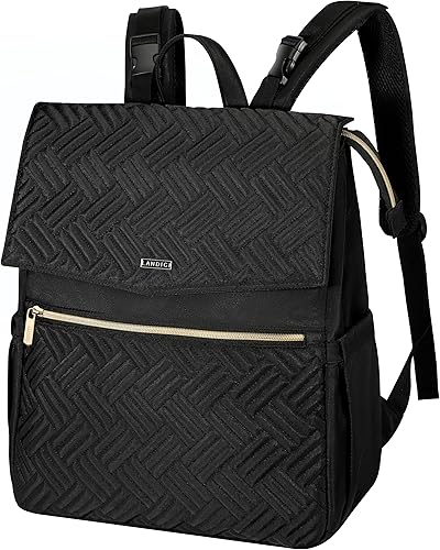 LANDICI Mochila para pañales, multifuncional, impermeable, con cambiador, correas para cochecito, artículos esenciales de viaje, mochila elegante