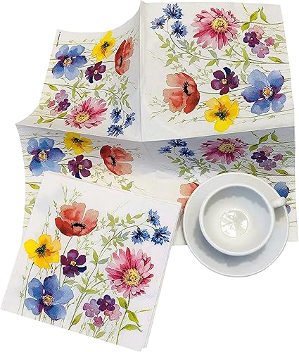 Miniatura 8 de Servilletas florales de papel para el Día de San Valentín de 3 capas de 13 x 13 pulgadas, decoración para el día de San Valentín, decoración de la