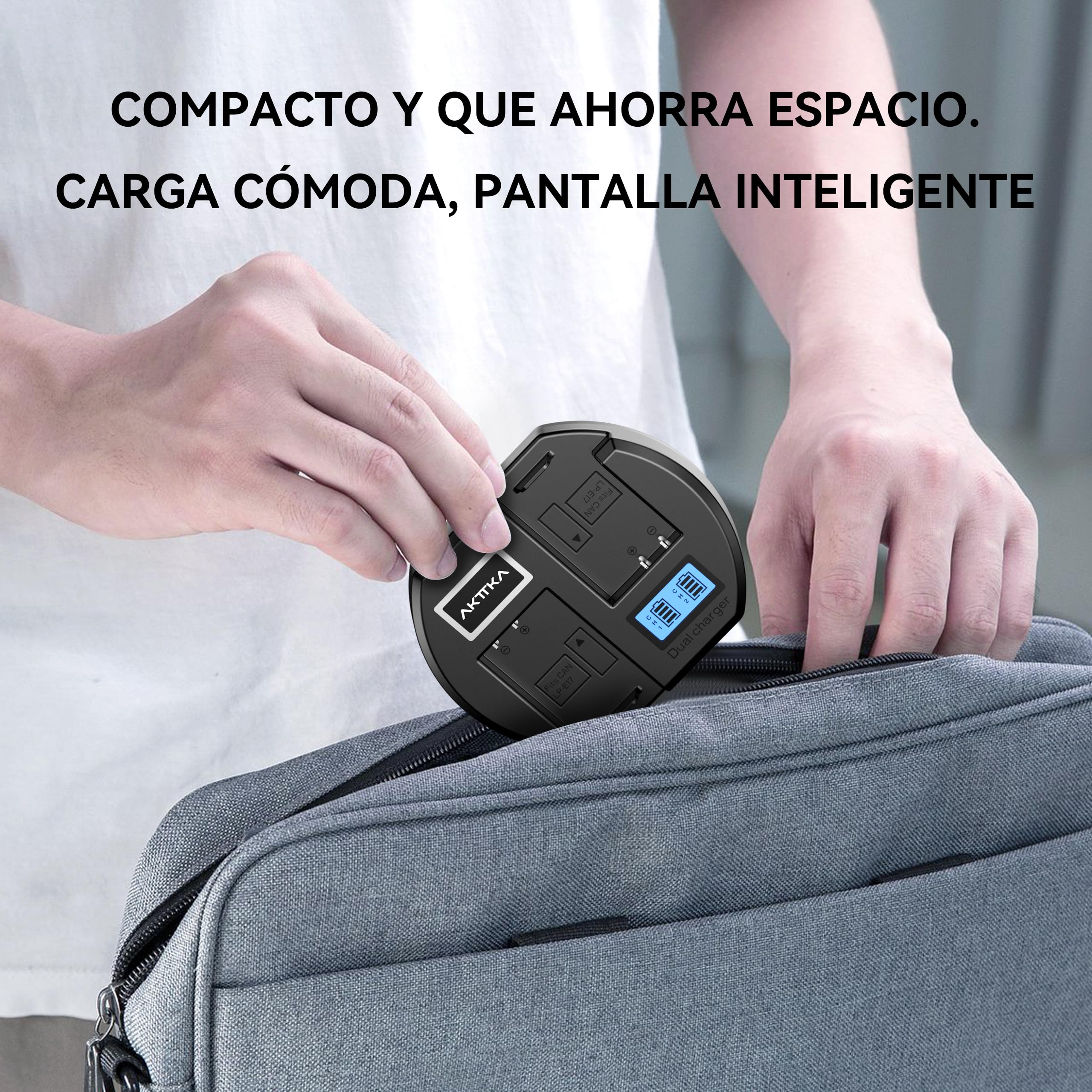 Batteries LP-E17 Rechargeables Avec Chargeur Type-C Intégré - Lot De 3, 1500 MAh, Compatibles Canon - 5