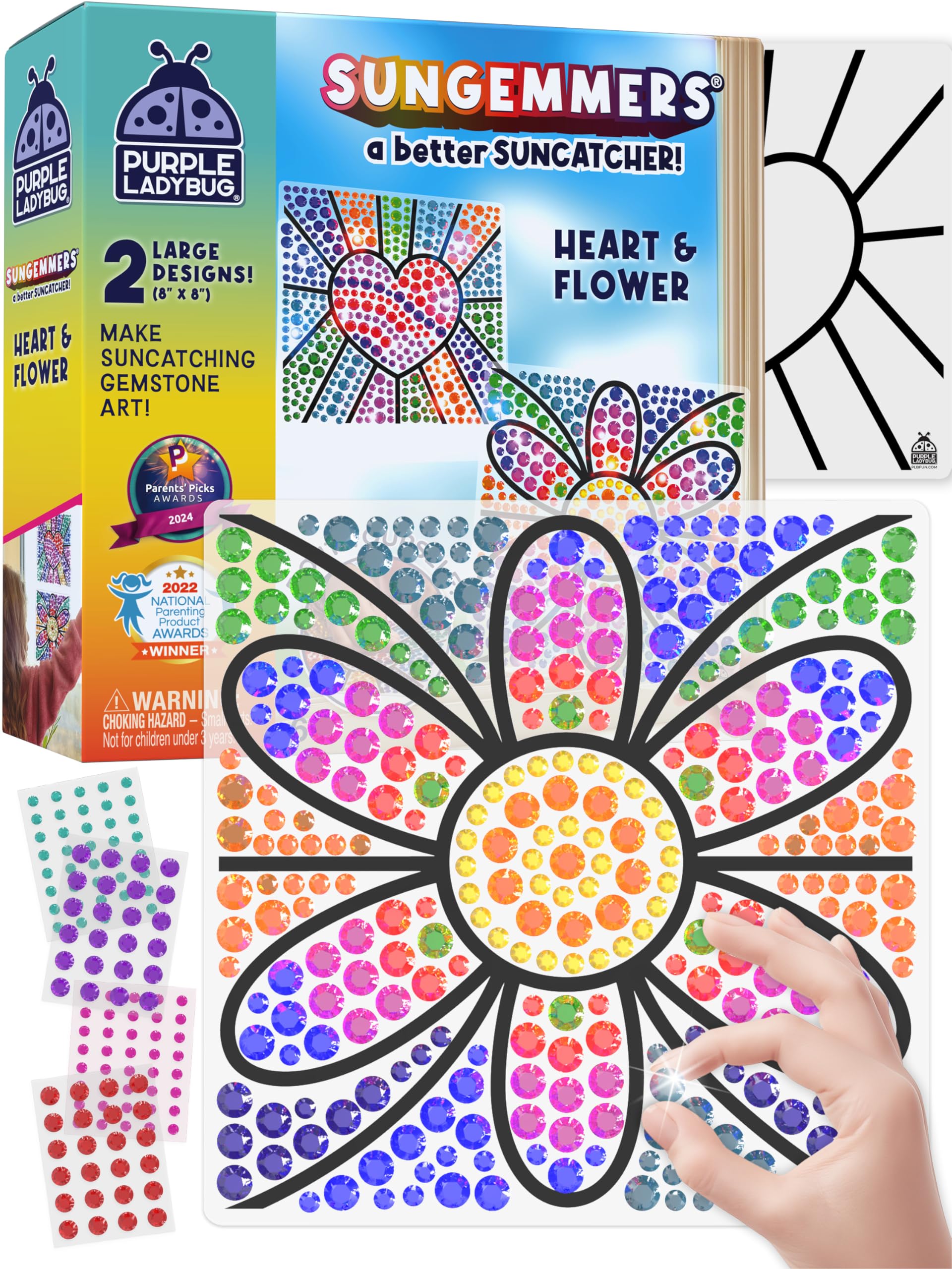SUNGEMMERS DIY Gem-Sticker Window Diamond Art Suncatcher Kits - Easter Basket Stuffers for Children, Birthday Gifts for 6 7 8 9 10 11 12 Year Old Girls & Boys, Fun Arts & Crafts for Kids Ages 8-12 6-8