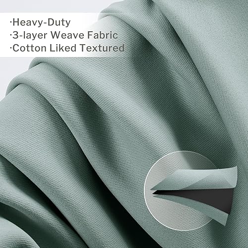 Miniatura 4 de Melodieux Cortinas opacas para dormitorio, cortinas de algodón de 84 pulgadas de largo, juego de 2 paneles de cortinas con ojales para ventana para