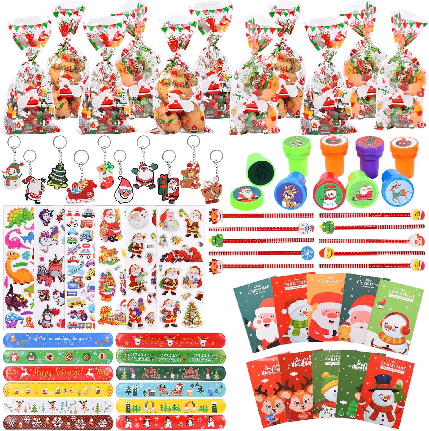 FORMIZON 158 Pieces Christmas Party Bags, Christmas Sweet Bags, Key