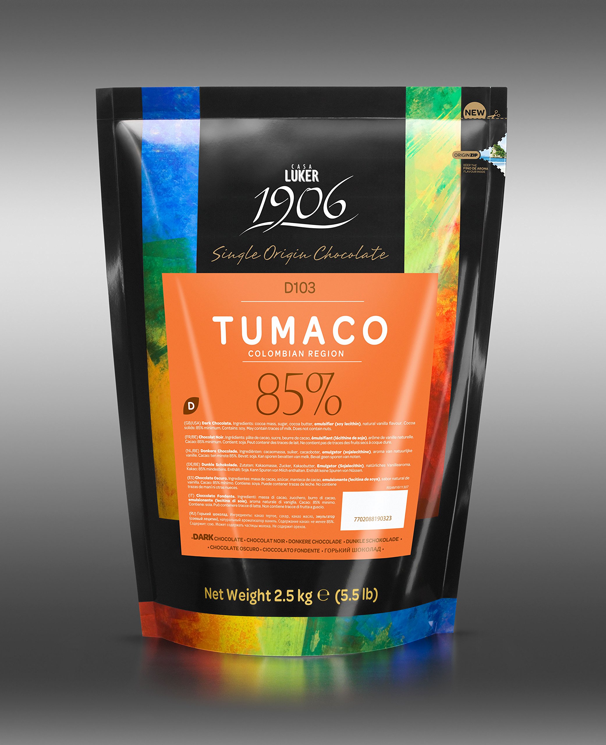 CasaLuker85% Tumaco - Dark Couverture Chocolate (Single Origin) 2.5kg