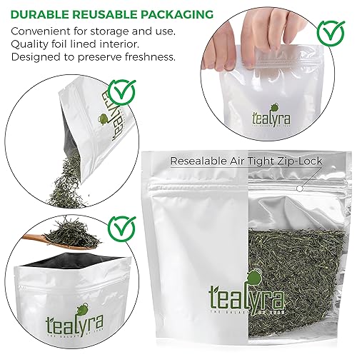 Miniatura 7 de Tealyra - Gyokuro Kokyu Premium - 25 Bolsas - Té de hojas sueltas verde japonés - Bolsitas estilo pirámides
