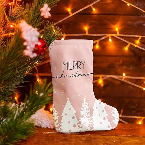 Miniatura 8 de Calcetines de Navidad rosas de 16 pulgadas, medias de Navidad Let It Snow, calcetines de Navidad, decoración de calcetines de Navidad, decoraciones