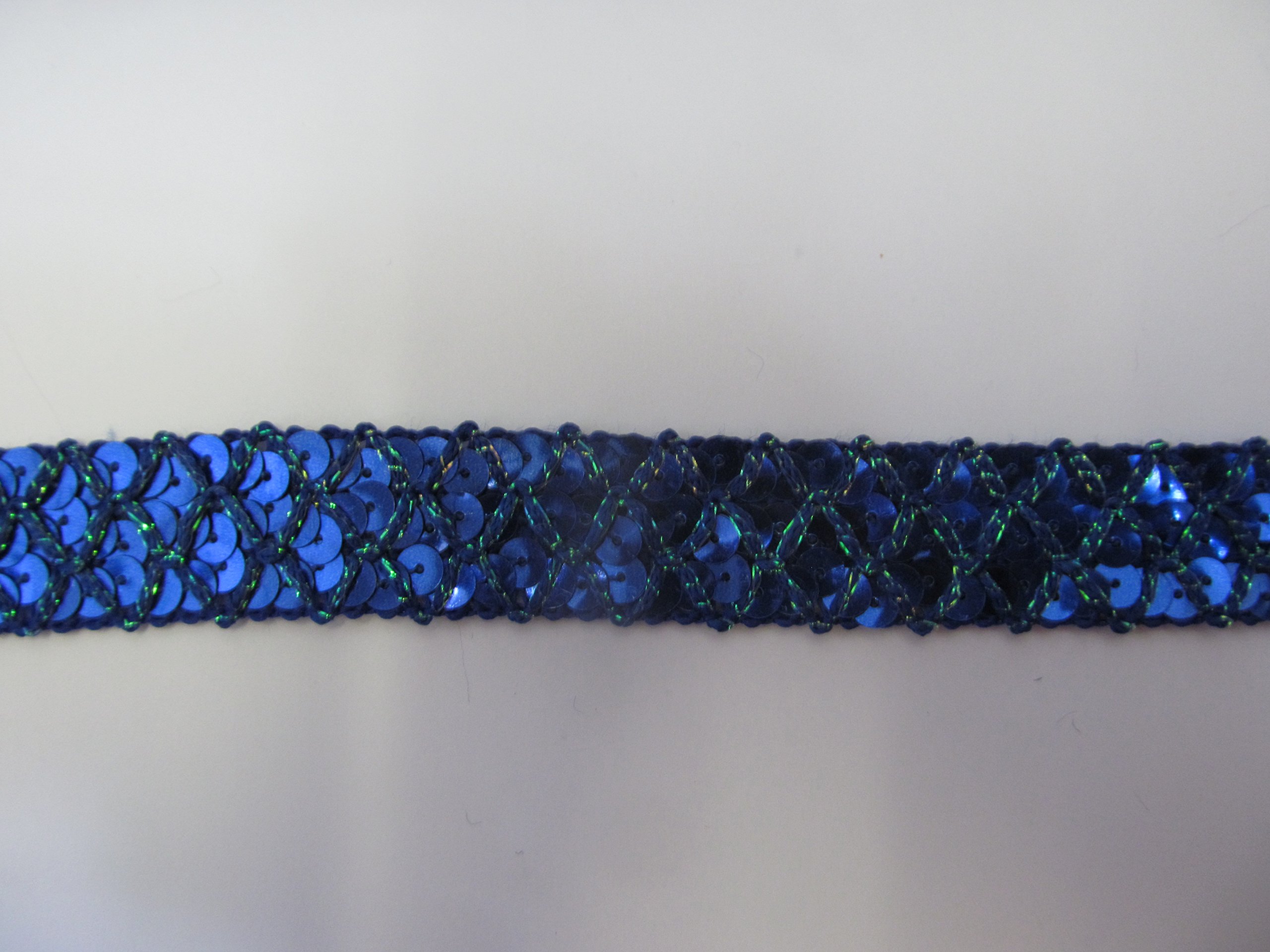 Braiding Blue Sequin Metallic Trim Craft Braid - 25 Mm Wide